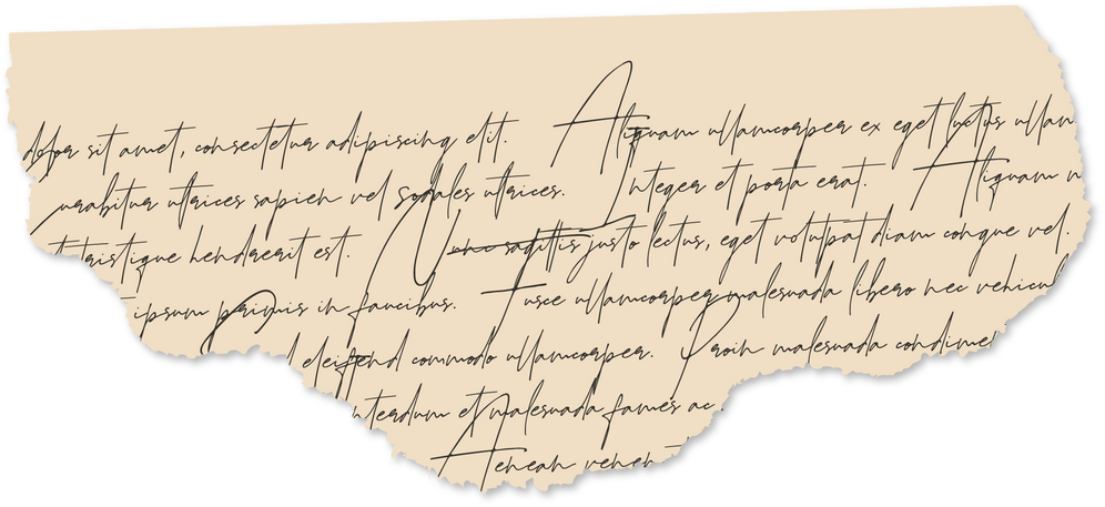 torn piece of old paper with handwpitten text